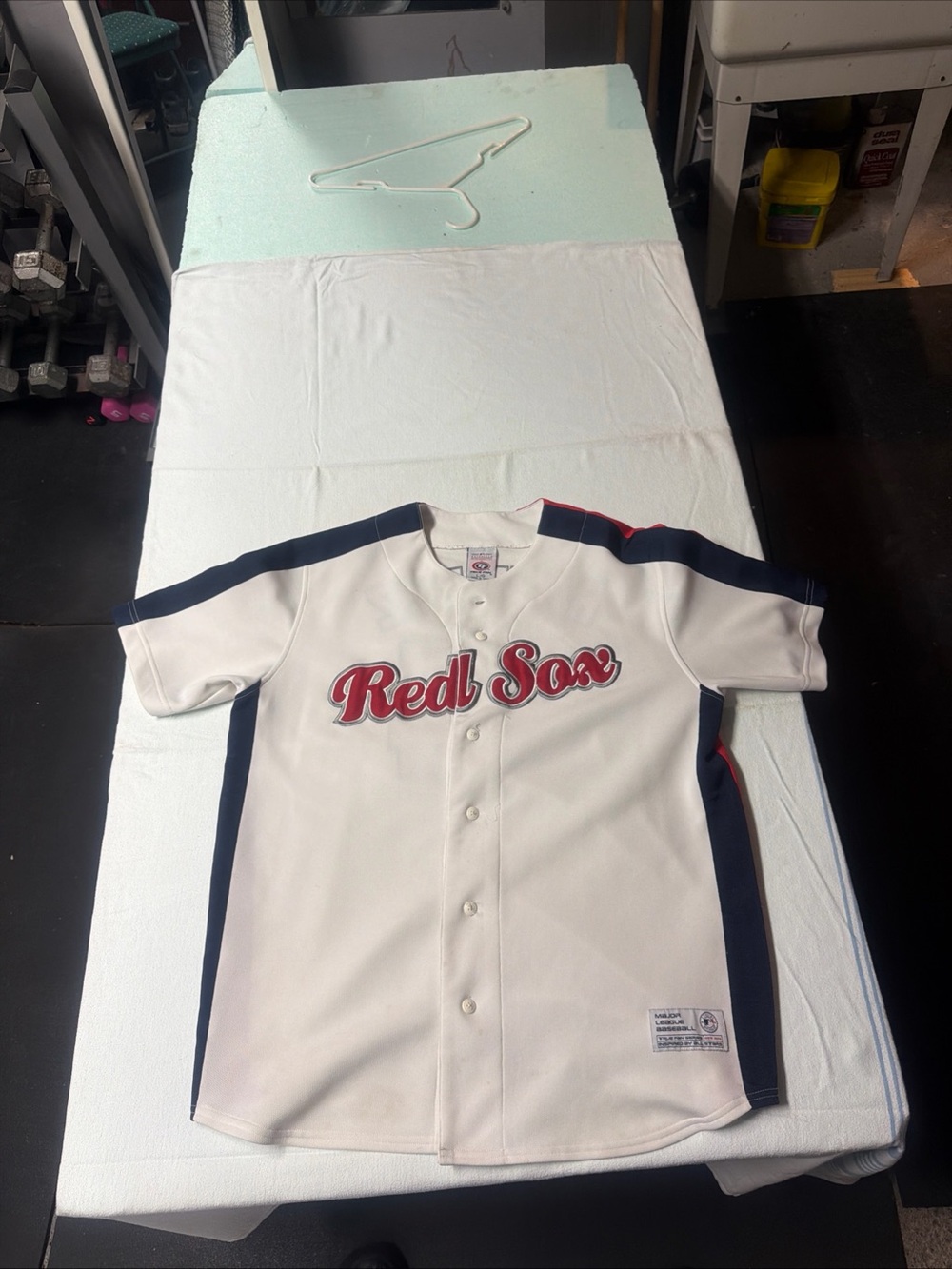 Youth Cream Red Sox Button-Front Baseball Jersey #24 Manny Ramirez